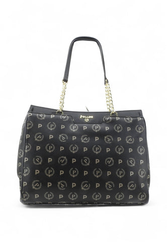 POLLINI Borsa Shopper Donna Nero Beige TE8541PP0NQ2C00A-AI26