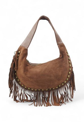 VIA MILANO 21 Aria Borsa A Spalla Donna Marrone Frange ARIAMCO-AI26
