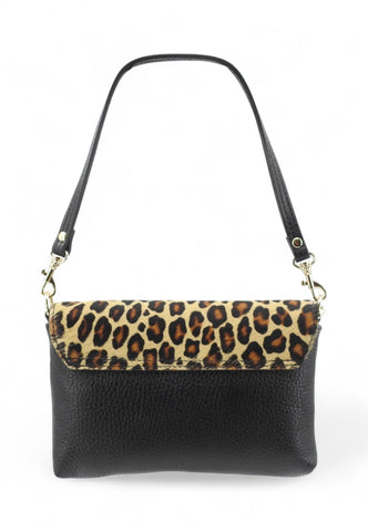 VIA MILANO Sofia Borsa A Mano Donna Nero Beige Animalier SOFIANMBE-AI26