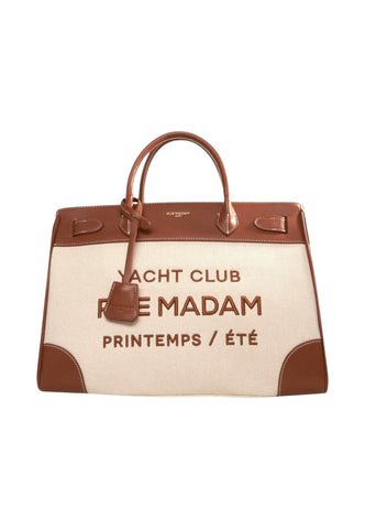 RUE MADAME Borsa Shopper Donna Bianco Marrone 1556-PE26-CANVASBROWN