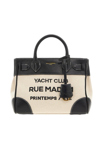 RUE MADAME Borsa A Mano Donna Bianco Nero 1557-PE26-CANVASBLACK