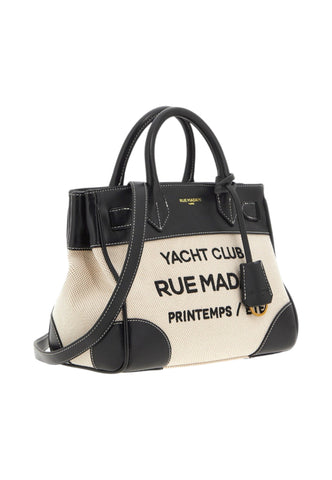 RUE MADAME Borsa A Mano Donna Bianco Nero 1557-PE26-CANVASBLACK