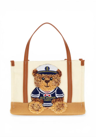 RUE MADAME Borsa A Mano Donna Bianco Marrone 1543-PE26-BICOLORCOOKIE