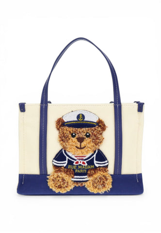RUE MADAME Borsa A Mano Donna Bianco Blu 1543-PE26-BICOLORBLUE
