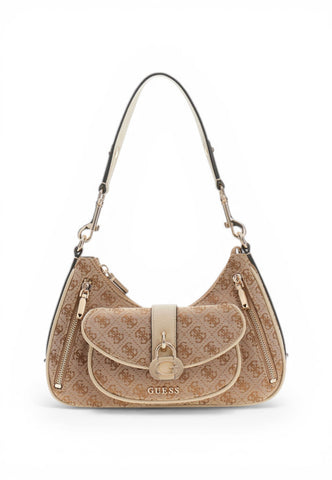 GUESS Borsa A Spalla Donna Beige Marrone HWJG8362180-PE26-LTL
