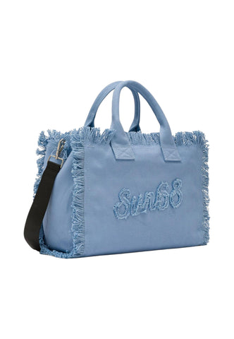 SUN68 Borsa Shopper Donna Azzurro Frange W36208-PE26-56