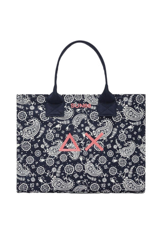 SUN68 Borsa A Mano Donna Blu Fantasia W36220-PE26-07