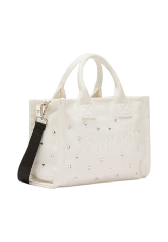 SUN68 Borsa A Mano Donna Bianco Strass W36230-PE26-31