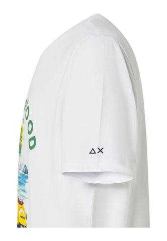 SUN68 T-Shirt Uomo Bianco T36141-PE26-0123