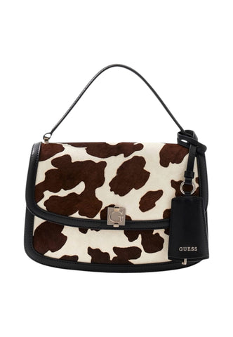 GUESS Borsa A Mano Donna Nero Bianco Marrone Animalier HWRG9734210-AI27-CWE