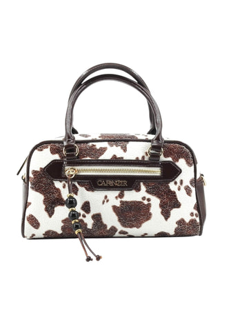 CAFE NOIR Borsa A Mano Donna Bianco Marrone Animalier C3NH1107-AI27-M138