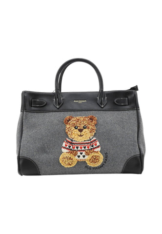 RUE MADAME Borsa A Mano Donna Grigio Nero Orsetto 1623-AI27-GREY