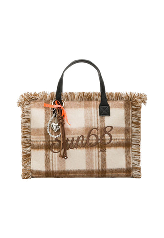 SUN68 Borsa Shopper Donna Beige Marrone W46212-AI27-71