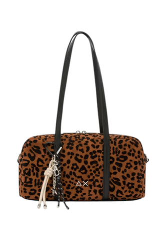 SUN68 Borsa A Spalla Donna Marrone Nero Animalier Y46243-AI27-7111