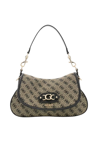 GUESS Borsa A Spalla Donna Beige Nero HWJT2313190-AI27-BLO