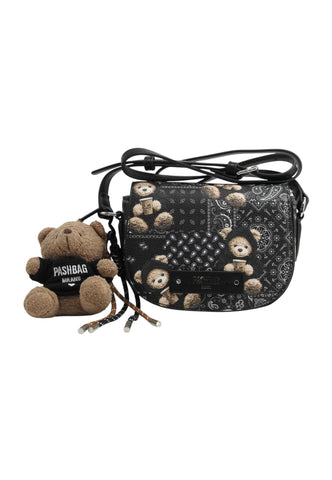 PASH BAG Borsa Tracolla Donna Nero Bianco 20112-VIN-W6M-P-AI27