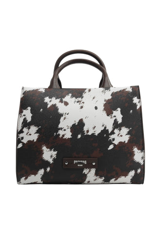 PASH BAG Borsa A Mano Donna Marrone Bianco Animalier 20116-FUR-W6B-P-AI27