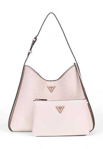 GUESS Keandra Borsa Hobo Donna Stone Logo Beige PL932303