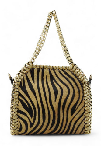 CHEBAG Borsa Donna Zebra Beige Nera ROCK