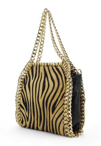 CHEBAG Borsa Donna Zebra Beige Nera ROCK