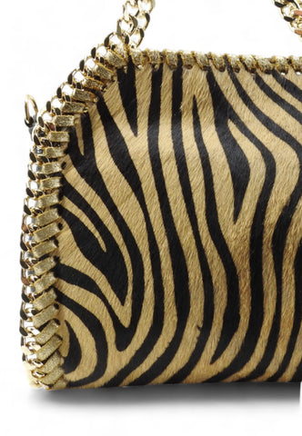 CHEBAG Borsa Donna Zebra Beige Nera ROCK