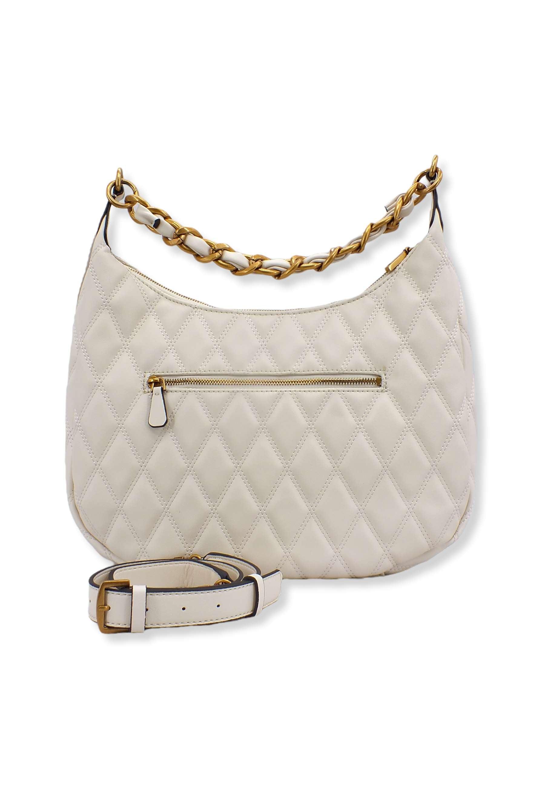 GUESS Tirana Hobo Large Borchie Borsa Tracolla Donna Bianco Ivory QS855302 - Sandrini Calzature e Abbigliamento