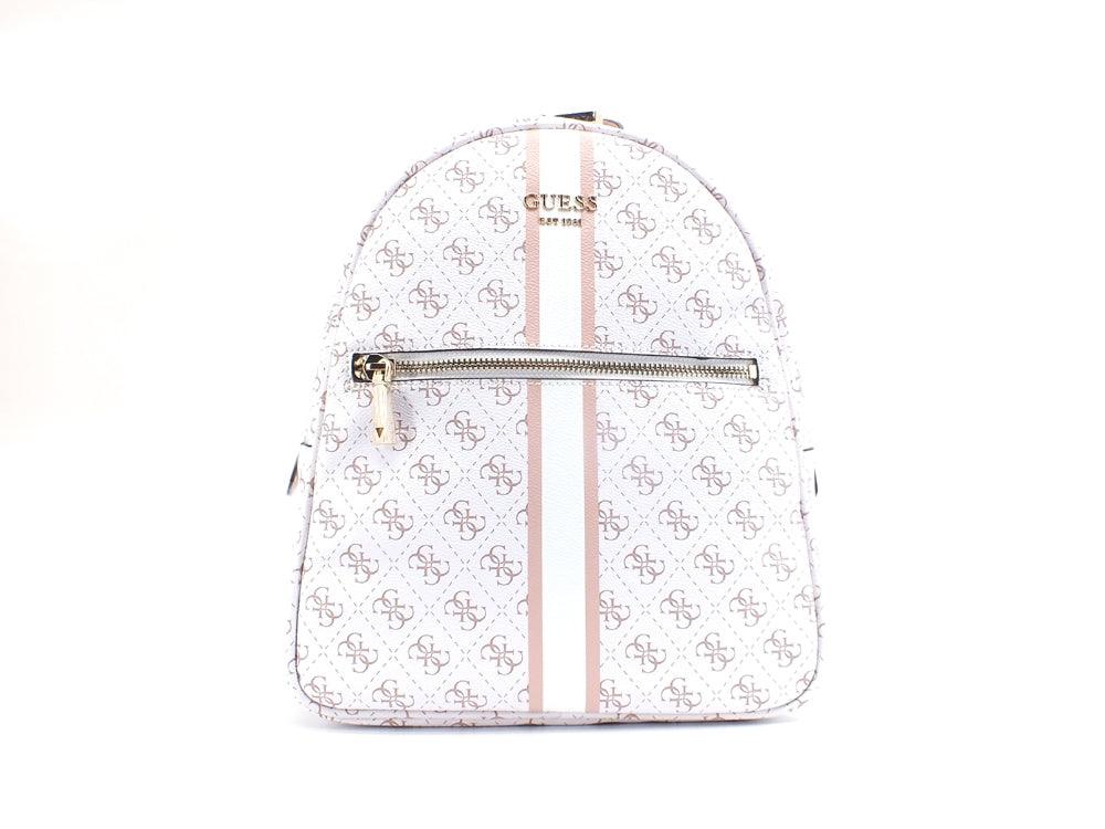 GUESS Vikky Backpack Zaino Loghi Printed White Multi KG699532 - Sandrini Calzature e Abbigliamento
