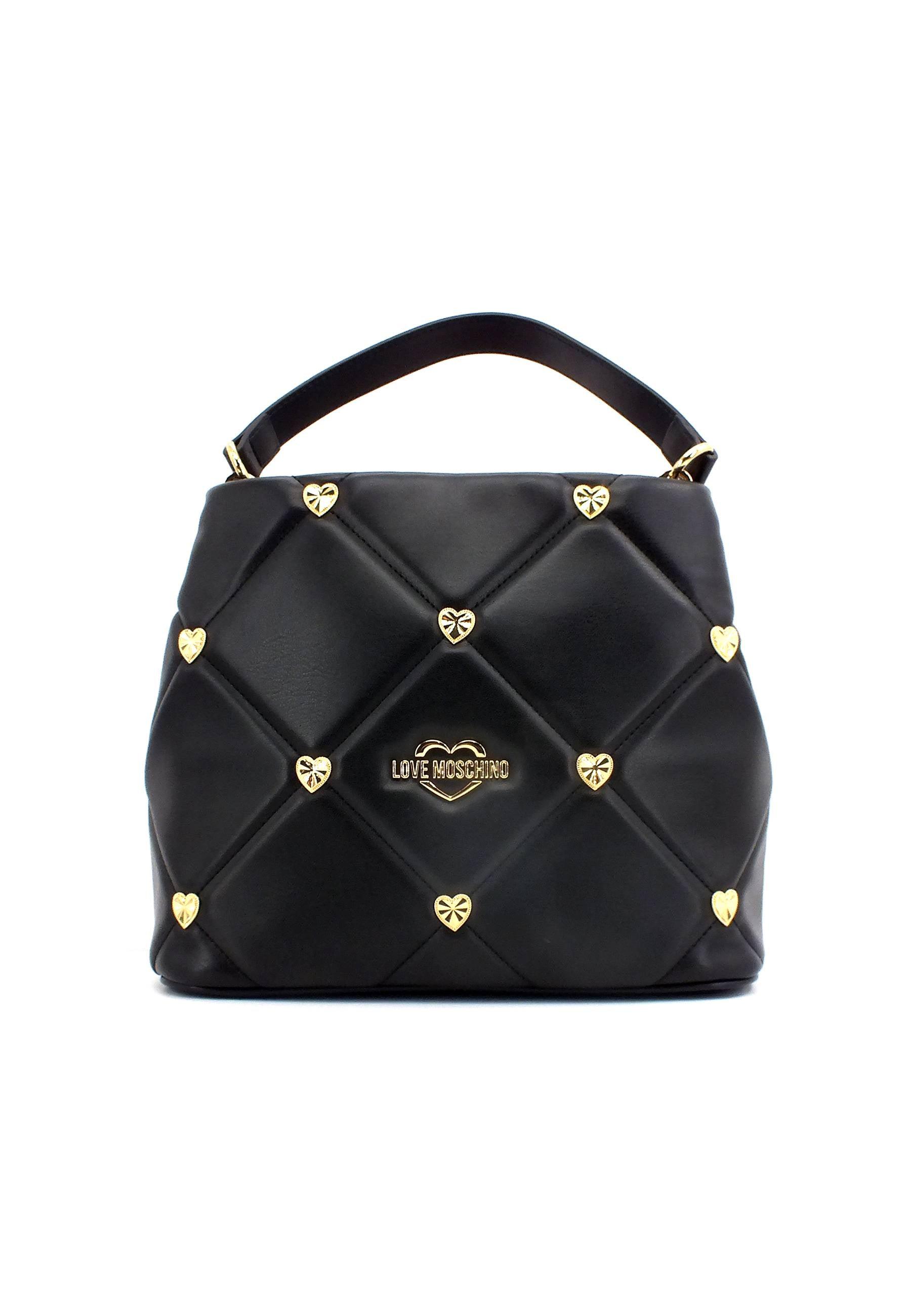 LOVE MOSCHINO Borsa Bucket Borchie Cuori Nero JC4083PP1GLZ0000 - Sandrini Calzature e Abbigliamento