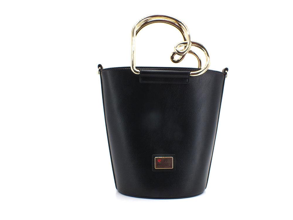 LOVE MOSCHINO Borsa Secchiello Bucket Manici Cuore Nero JC4388PP0EKN0000 - Sandrini Calzature e Abbigliamento