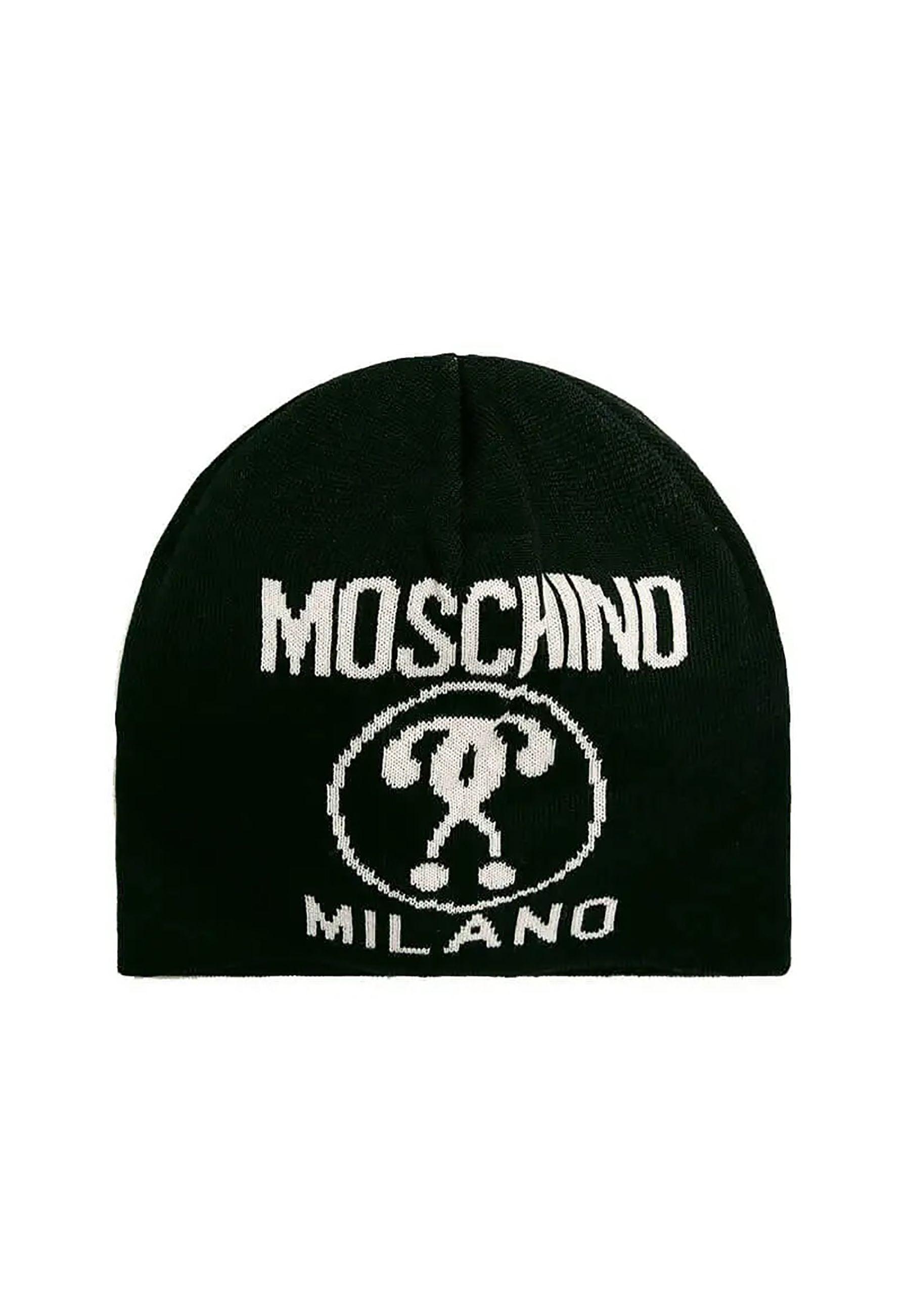 MOSCHINO Berretta Donna White Black 60016-M5146 - Sandrini Calzature e Abbigliamento