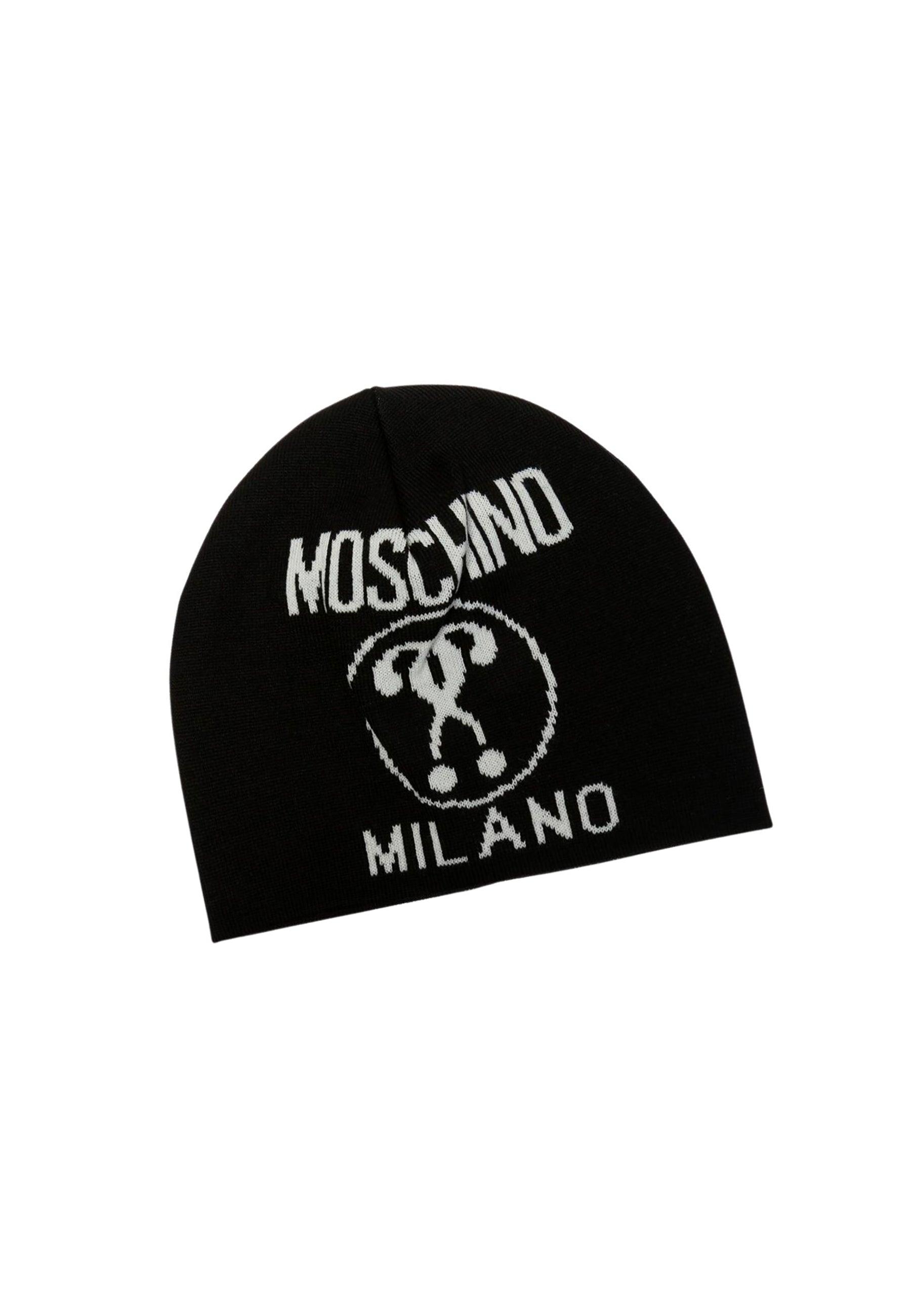 MOSCHINO Berretta Donna White Black 60016-M5146 - Sandrini Calzature e Abbigliamento