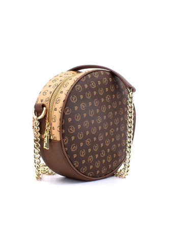POLLINI Tracolla Tonda Crossbody Crema Marrone TE8455PP0BQ5330A - Sandrini Calzature e Abbigliamento